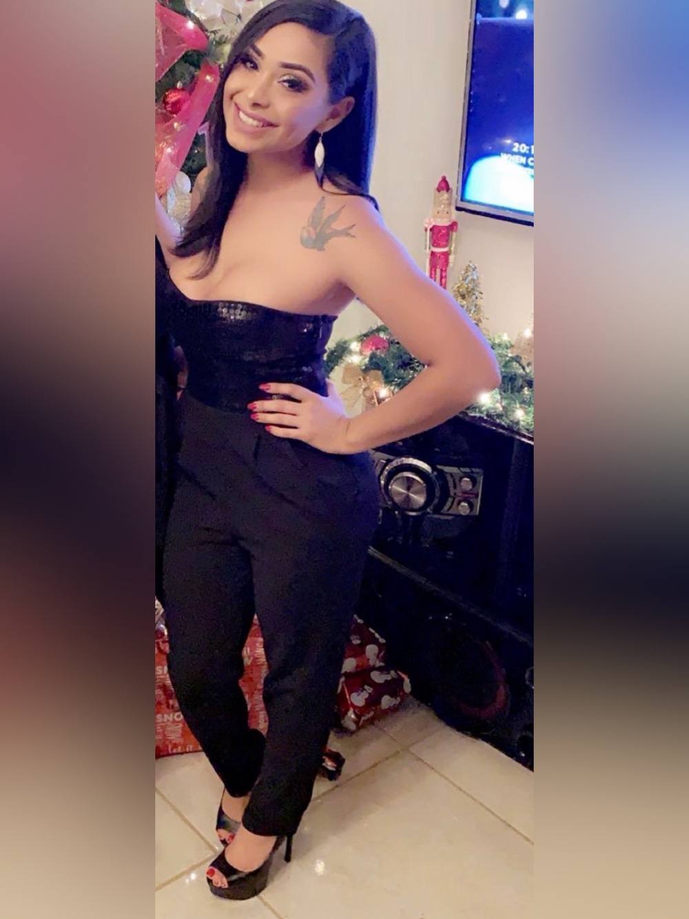 Express Black High-Waist Tapered jumpsuit